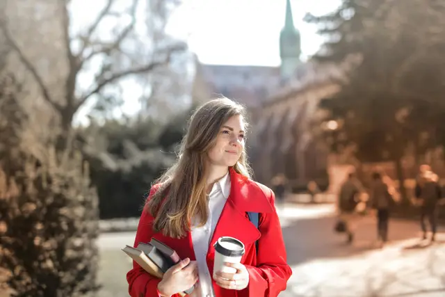 High school student touring a college campus
