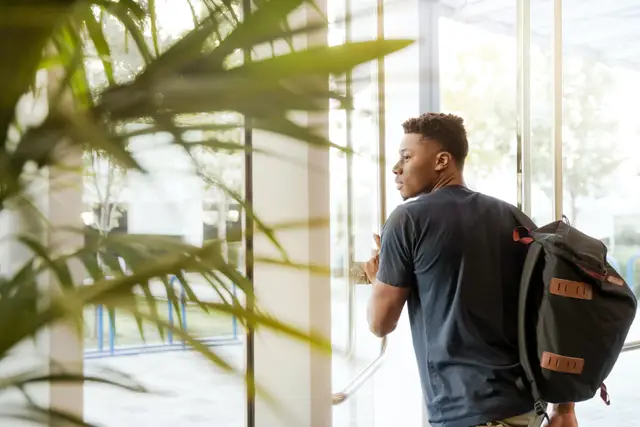 person with a backpack