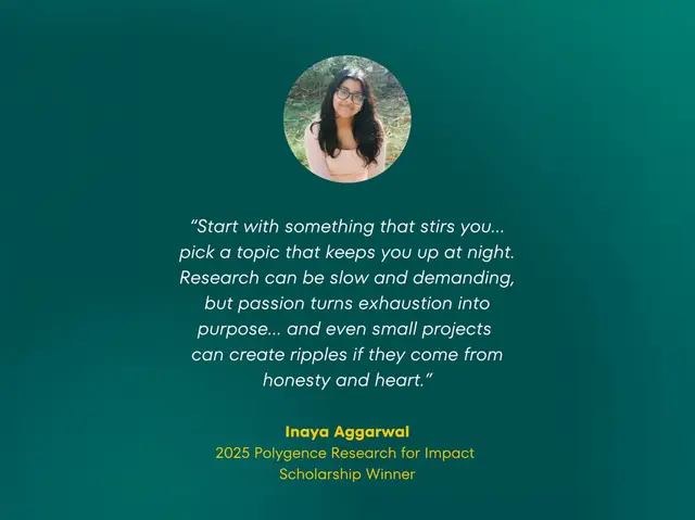 Polygence Research for Impact Scholarship winner, Inaya
