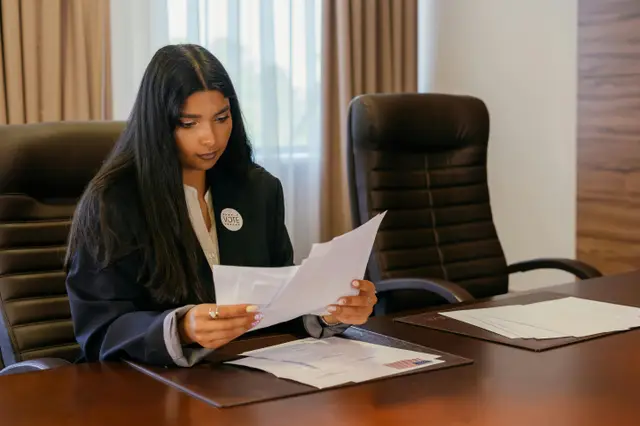 Political science major sitting at desk