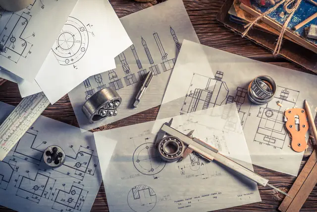 Designing mechanical parts by engineer