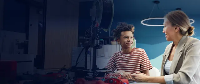 Student and teacher session in a lab